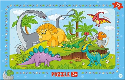 Trötsch Rahmenpuzzle Dinosaurier: Kinder Kinderspielzeug Puzzle Rahmenpuzzle Geschenk Geschenkidee Dinosaurier Dinofreunde von trötsch