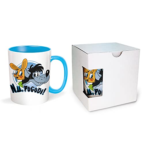 Trötsch Tasse Hase & Wolf Nu pogodi Nu pagadi Keramiktasse Hase & Wolf weiß/blau: Kaffeetasse Teetasse Geschenkidee Geschenk Tasse Nu pogodi Nu pagadi Hase & Wolf Keramiktasse Hase & Wolf von Trötsch Verlag