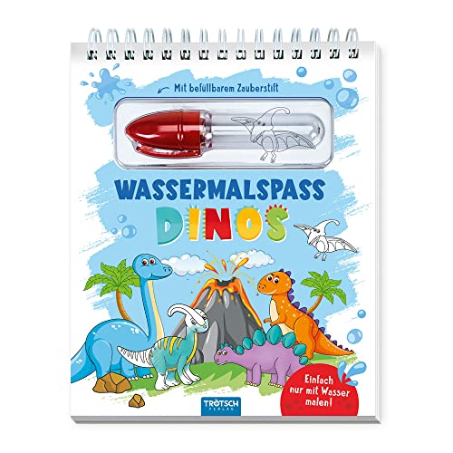 Trötsch Wassermalspaß mit Zauberstift Dinosaurier: Malblock mit nachfüllbarem Wassermalstift Ausmalblock Zauberstift Wasser Dinosaurier Malspaß Bilder ... (Dinosaurierwelt: Alles rund um die Dinos) von Trötsch Verlag GmbH