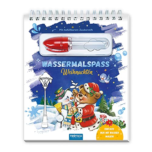 Trötsch Wassermalspaß mit Zauberstift Weihnachten: Malblock mit nachfüllbarem Wassermalstift Ausmalen Wasser Malbuch