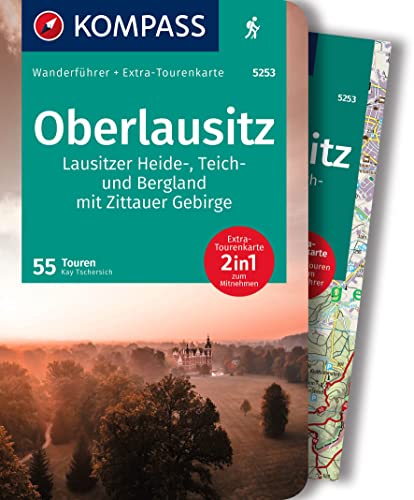 KOMPASS Wanderführer Oberlausitz, Lausitzer Heide-, Teich- und Bergland, mit Zittauer Gebirge, 55 Touren mit Extra-Tourenkarte: GPS-Daten zum Download von Kompass