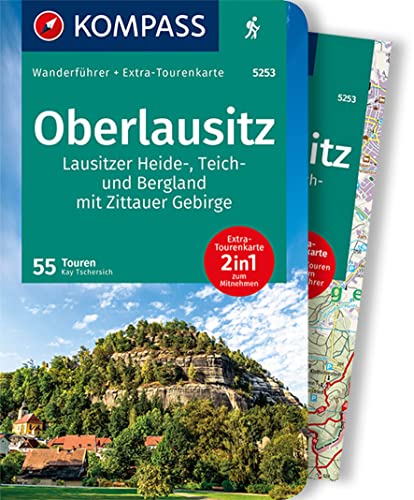 KOMPASS Wanderführer Oberlausitz, Lausitzer Heide-, Teich- und Bergland, mit Zittauer Gebirge, 55 Touren: mit Extra-Tourenkarte Maßstab 1:75.000, GPX-Daten zum Download