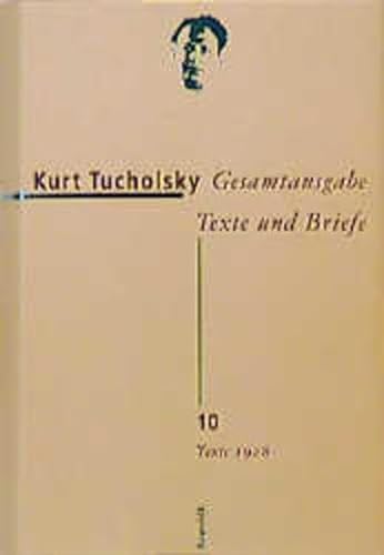 Gesamtausgabe Texte und Briefe 10: Texte 1928 von Rowohlt, Reinbek