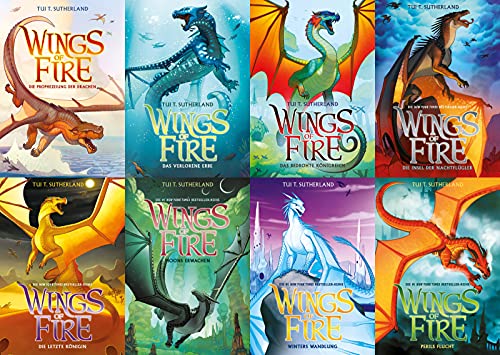 Wings of Fire - NY Times Bestseller Drachen-Saga Band 1-8 plus 1 exklusives Postkartenset