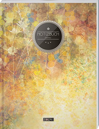 TULPE Blanko Notizbuch A4 „C067 Blumenregen“ (140+ Seiten, Vintage Softcover, Seitenzahlen, Register, Weißes Papier - Dickes Notizheft, Skizzenbuch, Zeichenbuch, Blankobuch, Sketchbook) von CREATESPACE