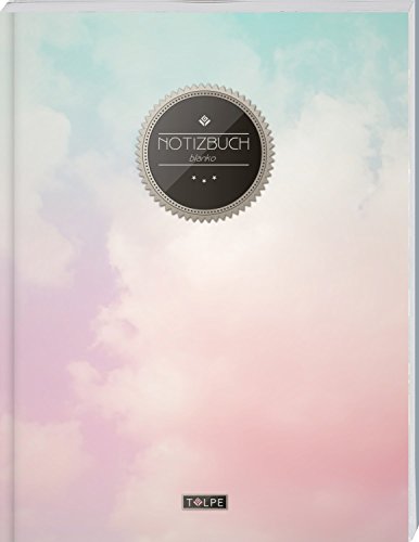TULPE Blanko Notizbuch A4 „C073 Himmel“ (140+ Seiten, Vintage Softcover, Seitenzahlen, Register, Weißes Papier - Dickes Notizheft, Skizzenbuch, Zeichenbuch, Blankobuch, Sketchbook) von CREATESPACE