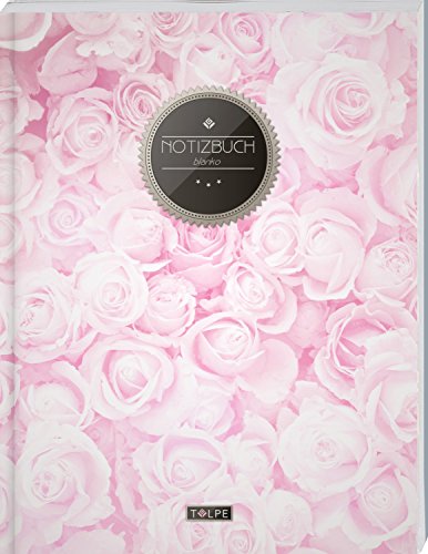 TULPE Blanko Notizbuch A4 „C125 Rosenbusch“ (140+ Seiten, Vintage Softcover, Seitenzahlen, Register, Weißes Papier - Dickes Notizheft, Skizzenbuch, Zeichenbuch, Blankobuch, Sketchbook) von CREATESPACE