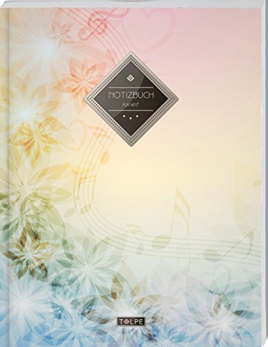 TULPE Kariertes Notizbuch A4 „C016 Pastell Blumen“ (140+ Seiten, Vintage Softcover, Doppelrand, Seitenzahlen, Register - Dickes Notizheft, Matheheft, ... Schulheft, Tagebuch, Kariertes Heft Nr 26) von CREATESPACE