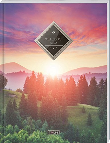 TULPE Kariertes Notizbuch A4 „C041 Horizont“ (140+ Seiten, Vintage Softcover, Doppelrand, Seitenzahlen, Register - Dickes Notizheft, Matheheft, Skizzenbuch, Schulheft, Tagebuch, Kariertes Heft Nr 26) von CREATESPACE