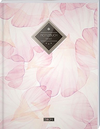 TULPE Kariertes Notizbuch A4 „C051 Blüten“ (140+ Seiten, Vintage Softcover, Doppelrand, Seitenzahlen, Register - Dickes Notizheft, Matheheft, Skizzenbuch, Schulheft, Tagebuch, Kariertes Heft Nr 26) von CREATESPACE