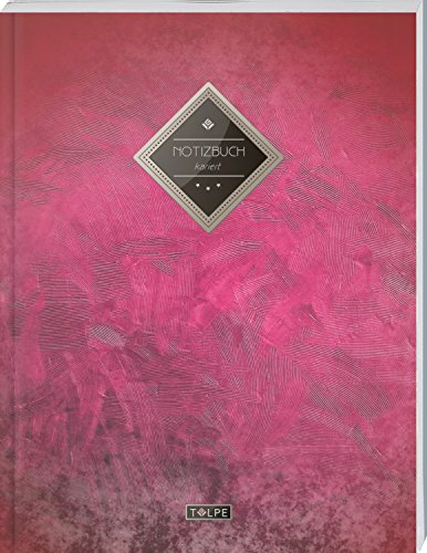 TULPE Kariertes Notizbuch A4 „C006 Blutrot“ (140+ Seiten, Vintage Softcover, Doppelrand, Seitenzahlen, Register - Dickes Notizheft, Matheheft, Skizzenbuch, Schulheft, Tagebuch, Kariertes Heft Nr 26)