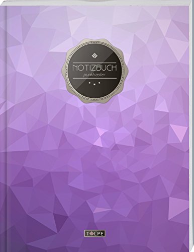 TULPE Punktraster Notizbuch A4 „C078 Lila Motiv“ (140+ Seiten, Vintage Softcover, Punktkariertes Papier - Bullet Journal, Dickes Notizheft, Skizzenbuch, Tagebuch, Gepunktete Seiten, Dot Grid Notebook) von CREATESPACE