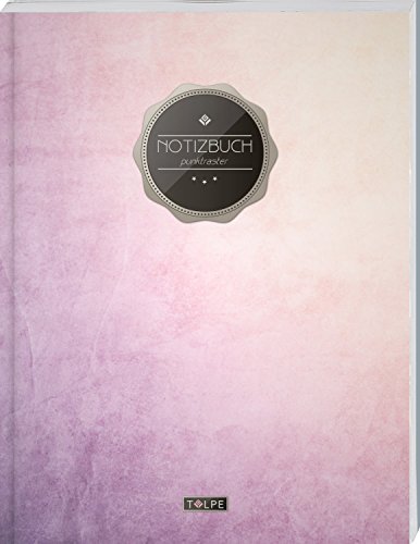 TULPE Punktraster Notizbuch A4 „C086 Wischtechnik“ (140+ Seiten, Vintage Softcover, Punktkariertes Papier - Bullet Journal, Dickes Notizheft, ... Gepunktete Seiten, Dot Grid Notebook) von Tulpe