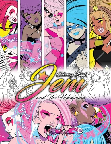 Jem Coloring Book: Retro-Inspired Scenes Coloring Pages Featuring Trippy Lines, Cheerful Creatures, and Happy Days Vibes For Teens and Adults Relaxation