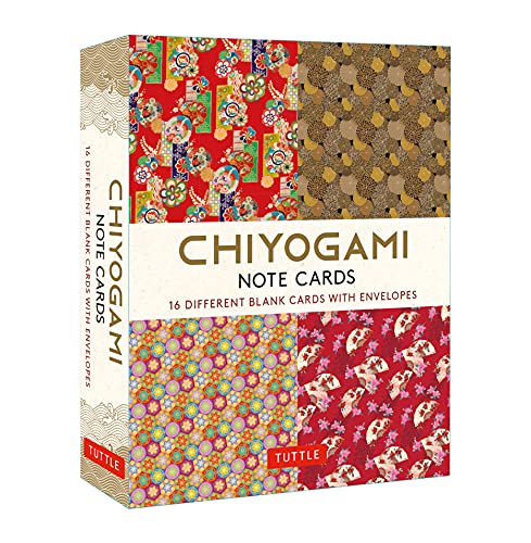Chiyogami Japanese, 16 Note Cards: 16 Different Blank Cards With 17 Patterned Envelopes in a Keepsake Box!
