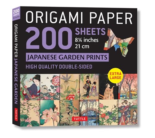 Origami Paper 200 Sheets Japanese Garden Prints 8 1/4in 21cm: High-quality Double Sided Origami Sheets With 12 Different Prints - Instructions for 6 Projects Included von Tuttle Publishing