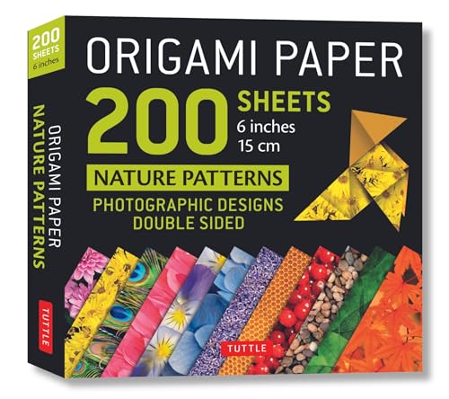 Origami Paper 200 Sheets Nature Patterns 6" (15 CM): Tuttle Origami Paper: High-Quality Origami Sheets Printed with 12 Different Designs: Instructions ... (Instructions for 6 Projects Included) von Tuttle Publishing