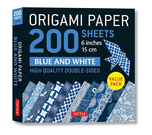 Origami Paper 200 sheets Blue and White Patterns 6" (15 cm): High-Quality Double Sided Origami Sheets Printed with 12 Different Designs (Instructions for 6 Projects Included) von Tuttle Publishing