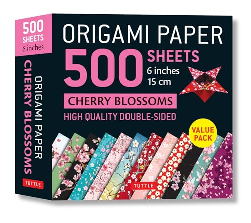 Origami Paper 500 Sheets Cherry Blossoms: Tuttle Origami Paper: High-quality Double-sided Origami Sheets Printed With 12 Different Patterns Instructions for 6 Projects Included