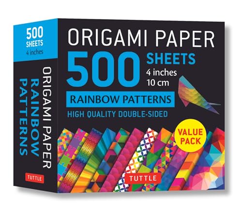 Origami Paper 500 Sheets Rainbow Patterns: High-quality Double-sided Origami Sheets Printed With 12 Different Patterns