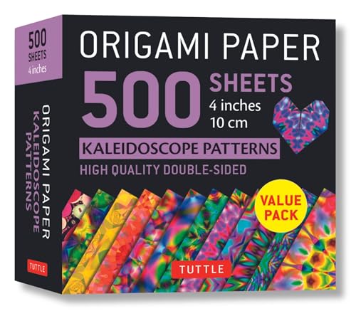 Origami Paper 500 Sheets Kaleidoscope Patterns 4 Inches 10 Cm: High-Quality Double-Sided: Tuttle Origami Paper: Double-Sided Origami Sheets Printed with 12 Different Colorful Patterns