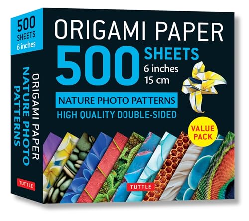 Origami Paper 500 sheets Nature Photo Patterns 6 (15 cm): Tuttle Origami Paper: High-Quality Double-Sided Origami Sheets Printed with 12 Different Designs (Instructions for 6 Projects Included)
