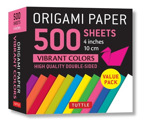 Origami Paper 500 Sheets Vibrant Colors 4 Inch: Tuttle Origami Paper: High-quality Double-sided Origami Sheets Printed With 12 Different Colors