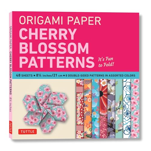 Origami Paper Cherry Blossom Patterns (Large): It's Fun to Fold!: Tuttle Origami Paper: Double-Sided Origami Sheets Printed with 8 Different Patterns (Instructions for 5 Projects Included)