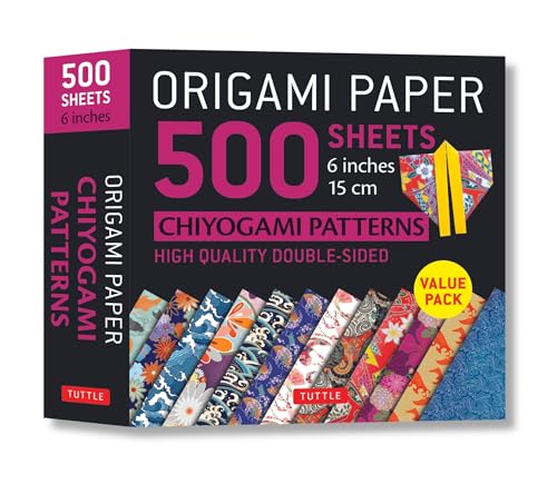 Origami Paper Chiyogami Patterns 500 Sheets 6 inches 15cm: High-Quality Origami Sheets Printed with 12 Different Designs von Tuttle Publishing