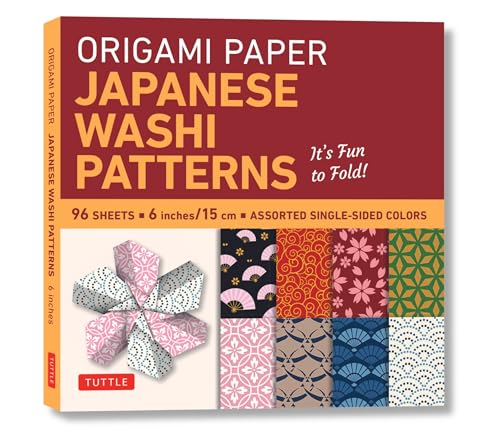 Origami Paper Japanese Washi Patterns Small 6 96 sheets /anglais