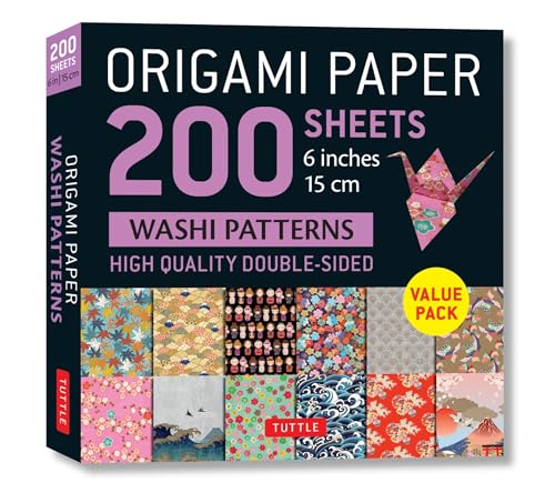 Origami Paper: 200 Sheets; Washi Patterns; High Quality Double-Sided