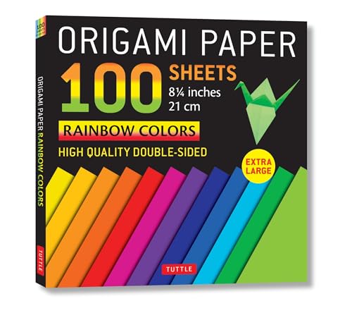 Origami Paper 100 Sheets Rainbow Colors: High Quality Double-Sided; Extra Large