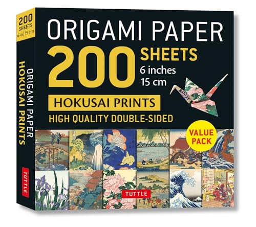 Origami Paper 200 Sheets Hokusai Prints: High Quality Double-Sided Value Pack