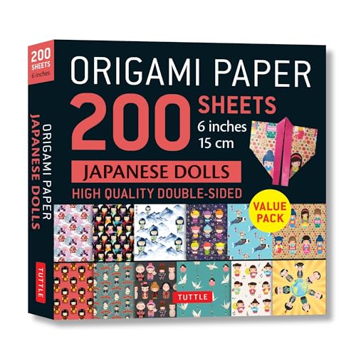 Origami Paper Japanese Dolls: Tuttle Origami Paper: Double Sided Origami Sheets Printed With 12 Different Designs - Instructions for 6 Projects Included