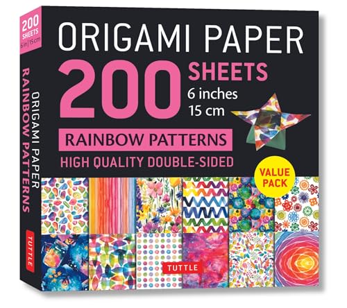 Origami Paper Sheets Rainbow Patterns