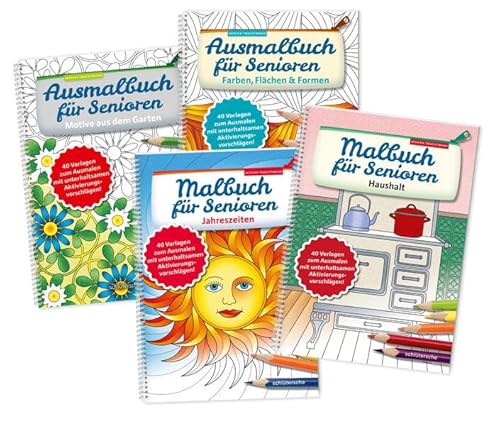 Ausmalbuch für Senioren Bd. 1-4 im SET: mit unterhaltsamen Aktivierungsvorschlägen von Schlütersche
