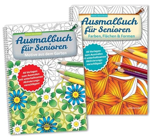 Ausmalbuch für Senioren Bd. 1 u. 2 im SET: mit unterhaltsamen Aktivierungsvorschlägen von Schltersche Verlag