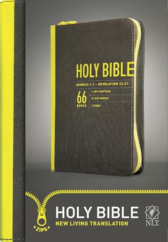 Holy Bible: New Living Translation, Yellow Zipper, Canvas (Zips)