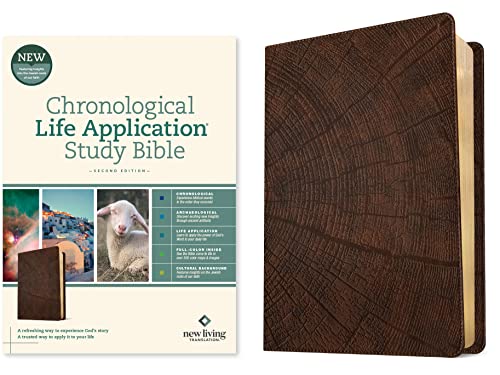 Chronological Life Application Study Bible: New Living Translation, Chronological Life Application Study, Heritage Oak Brown, Leatherlike, Archaeological, Full-Color, Cultural Background