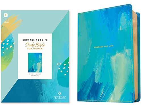 Courage for Life Study Bible for Women: New Living Translation, Brushed Aqua Blue, Filament Enabled