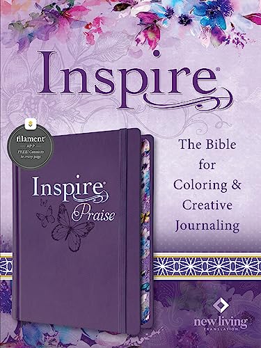 Holy Bible: New Living Translation, The Bible for Coloring & Creative Journaling, Filament-Enabled Edition Leatherlike, Purple