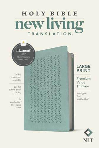 Holy Bible: New Living Translation, Eucalyptus Teal, Leatherlike, Premium Value Thinline Bible, Filament Enabled Edition von Tyndale