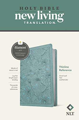 Holy Bible: New Living Translation, Floral Leaf Teal, Leatherlike, Thinline Reference Bible, Filament App Holy Bible: New Living Translation, Floral Leaf Teal, Leatherlike, Thinline Reference Bible, Filament App
