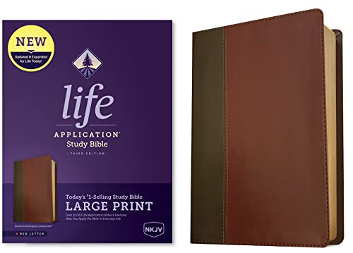 Holy Bible: Nkjv Life Application Study Bible, Red Letter, Leatherlike, Brown/Mahogany