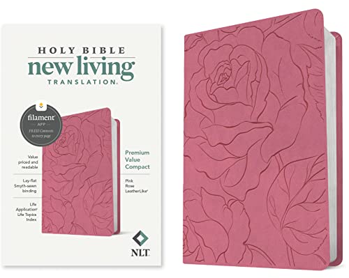 NLT Premium Value Compact Bible, Filament Enabled (Leatherlike, Pink Rose): New Living Translation, Pink Rose, Leatherlike, Premium Value Compact, Filament Enabled