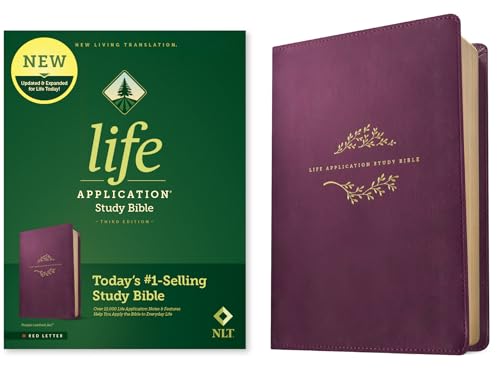 Life Application Study Bible: New Living Translation, Purple LeatherLike: Red Letter Edition