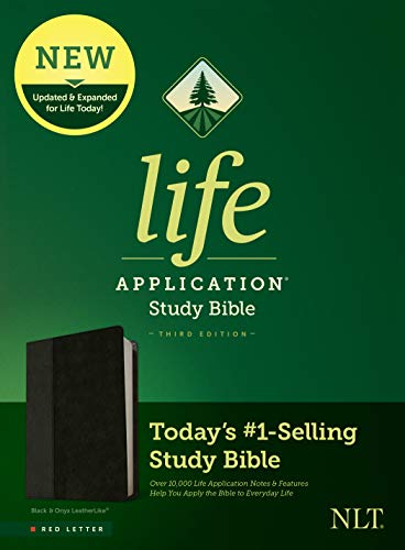 NLT Life Application Study Bible, Third Edition (Leatherlike, Black/Onyx, Red Letter): New Living Translation, Black/Onyx