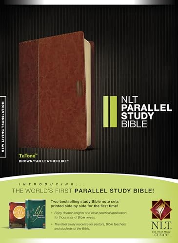 NLT Parallel Study Bible: New Living Translation, Brown / Tan TuTone, LeatherLike