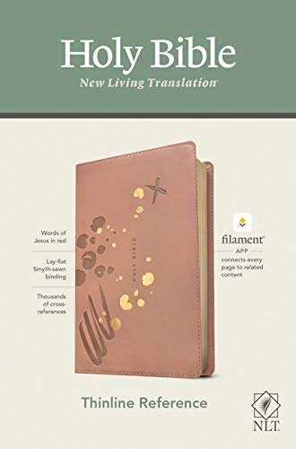 Holy Bible: New Living Translation, Brushed Pink Leatherlike, Filament Enabled ,Thinline Reference