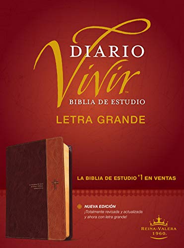 Biblia de Estudio del Diario Vivir Rvr60, Letra Grande (Letra Roja, Sentipiel, Café/Café Claro): Reina-Valera 1960, Café/Cafe claro sentipiel